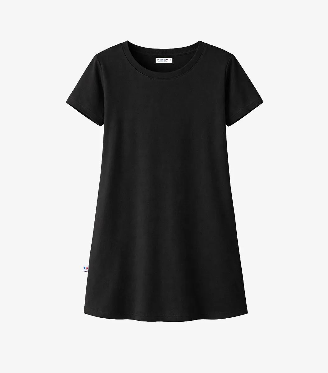 Cocorico Intemporel robe de nuit femme noir coton