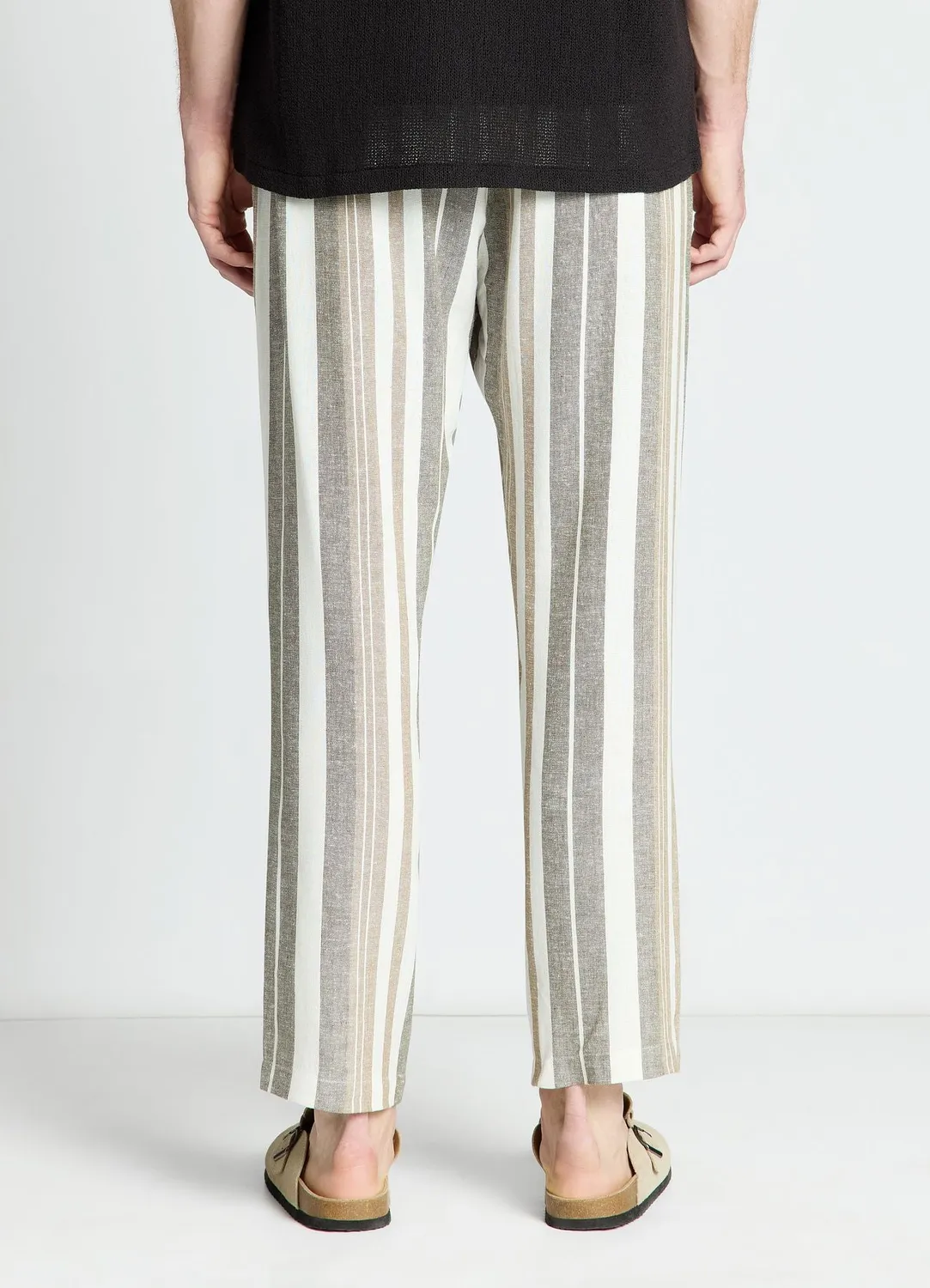 Calliope pantalon jogger homme rayé en lin