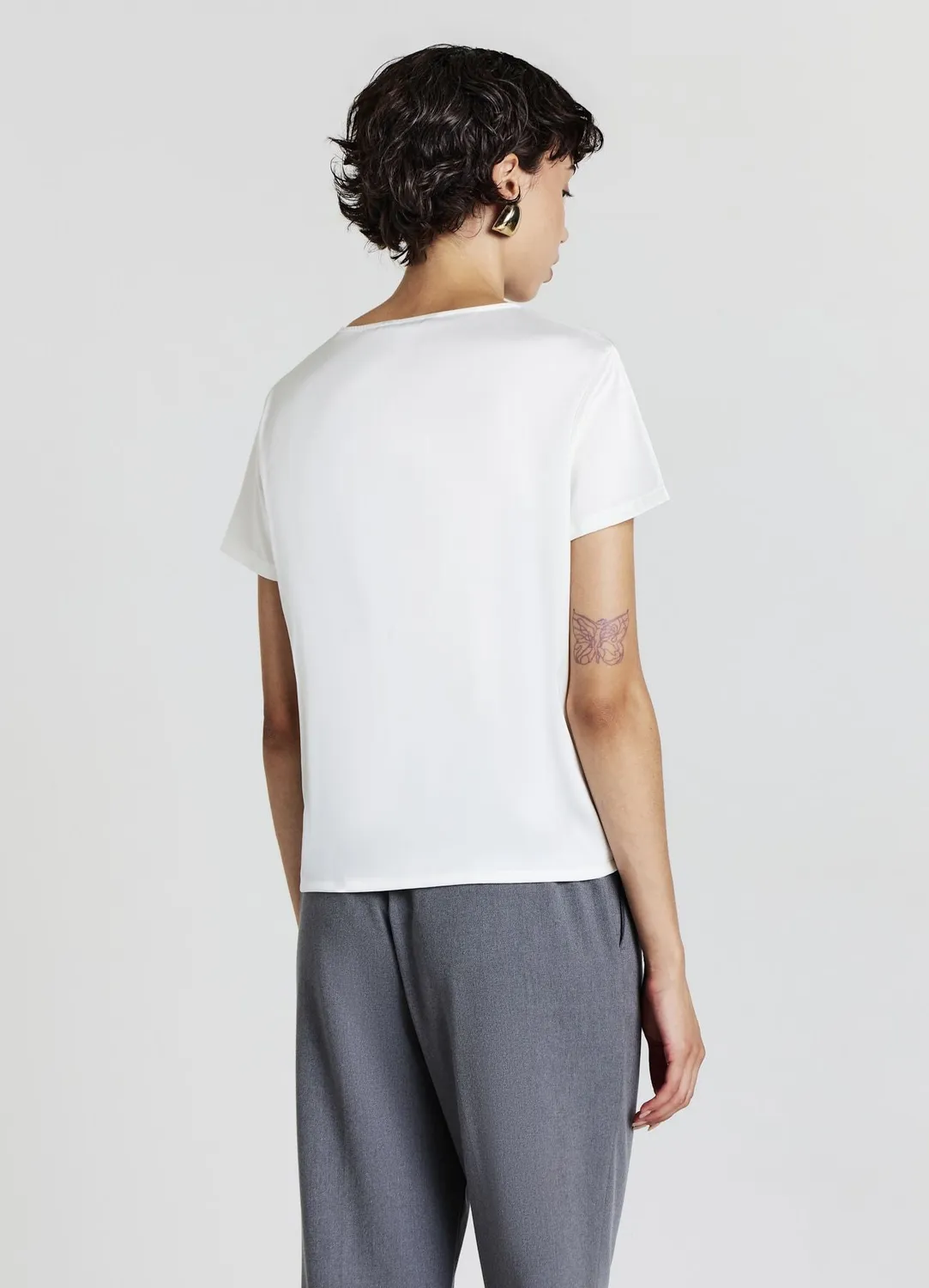 Calliope t-shirt simil raso t-shirt satiné femme