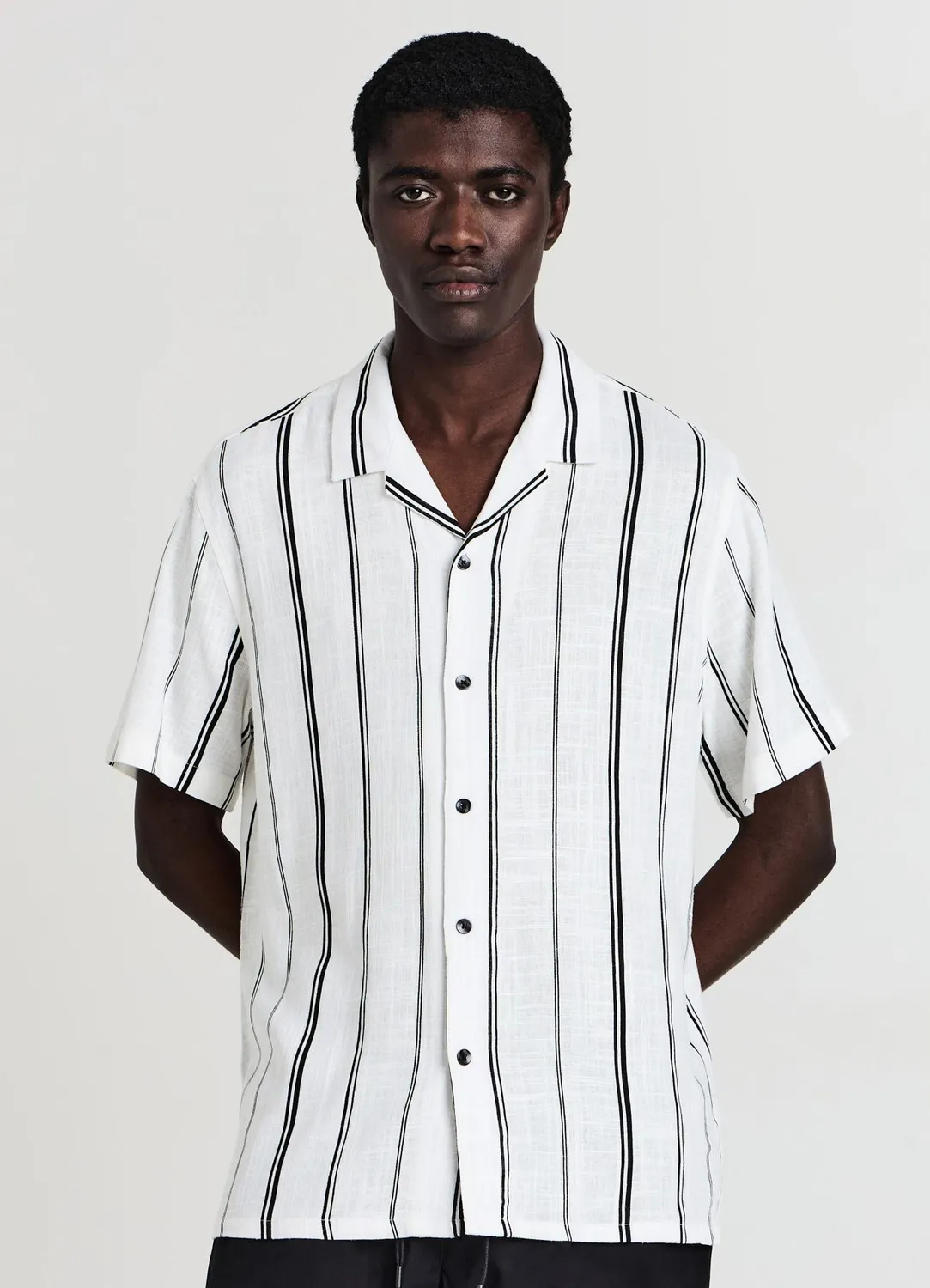 Calliope Chemise rayée homme manches courtes regular