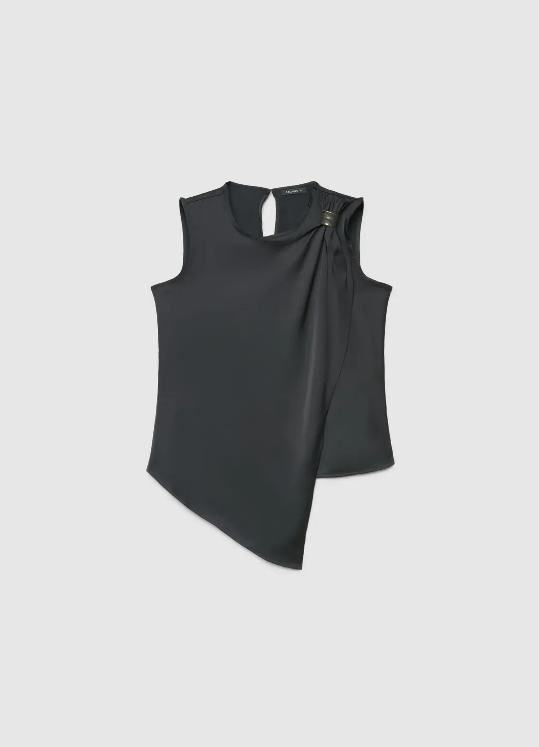 Calliope top asymétrique satiné boucle femme