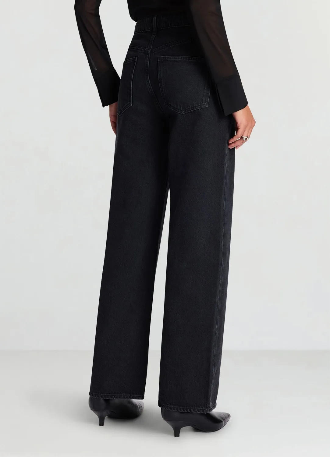 Calliope jean wide leg strass taille moyenne