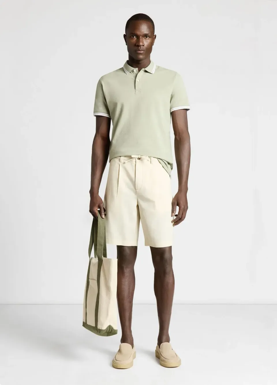 Calliope polo homme coton col rayé uni