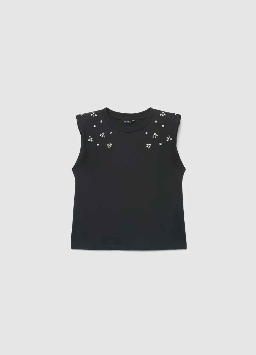 Calliope top strass femme col rond