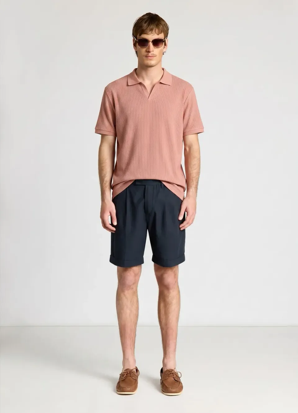 Calliope polo côtelé t-shirt homme col V