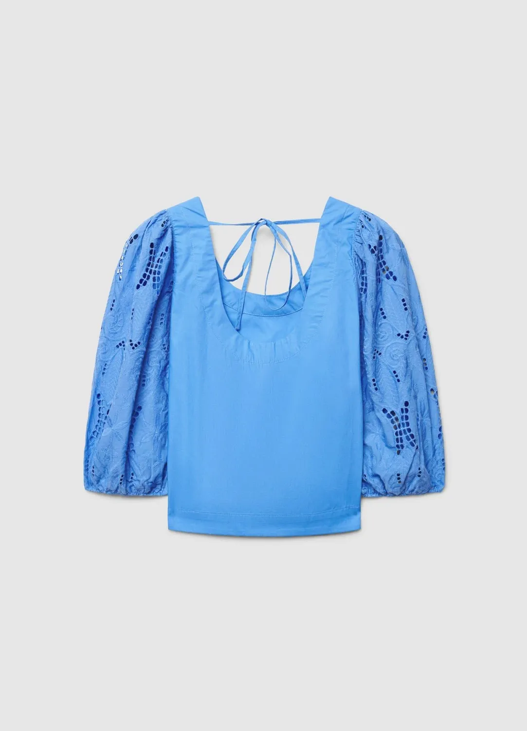 Calliope blouse unie broderie manches 3/4 femme