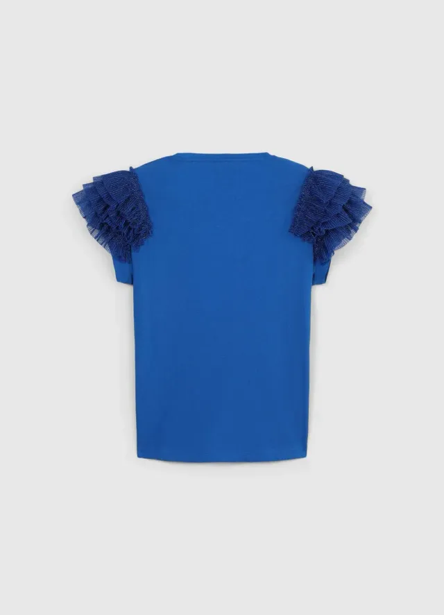 Calliope T-shirt manches tulle femme coton