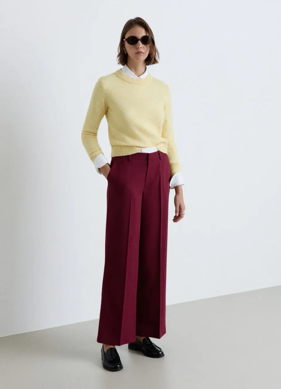 Calliope pantalon palazzo femme large taille élastique
