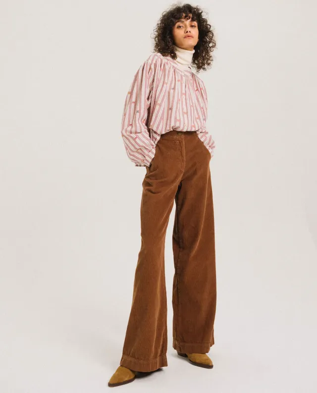 Tinsels Fedel pantalon ginger velours brodé