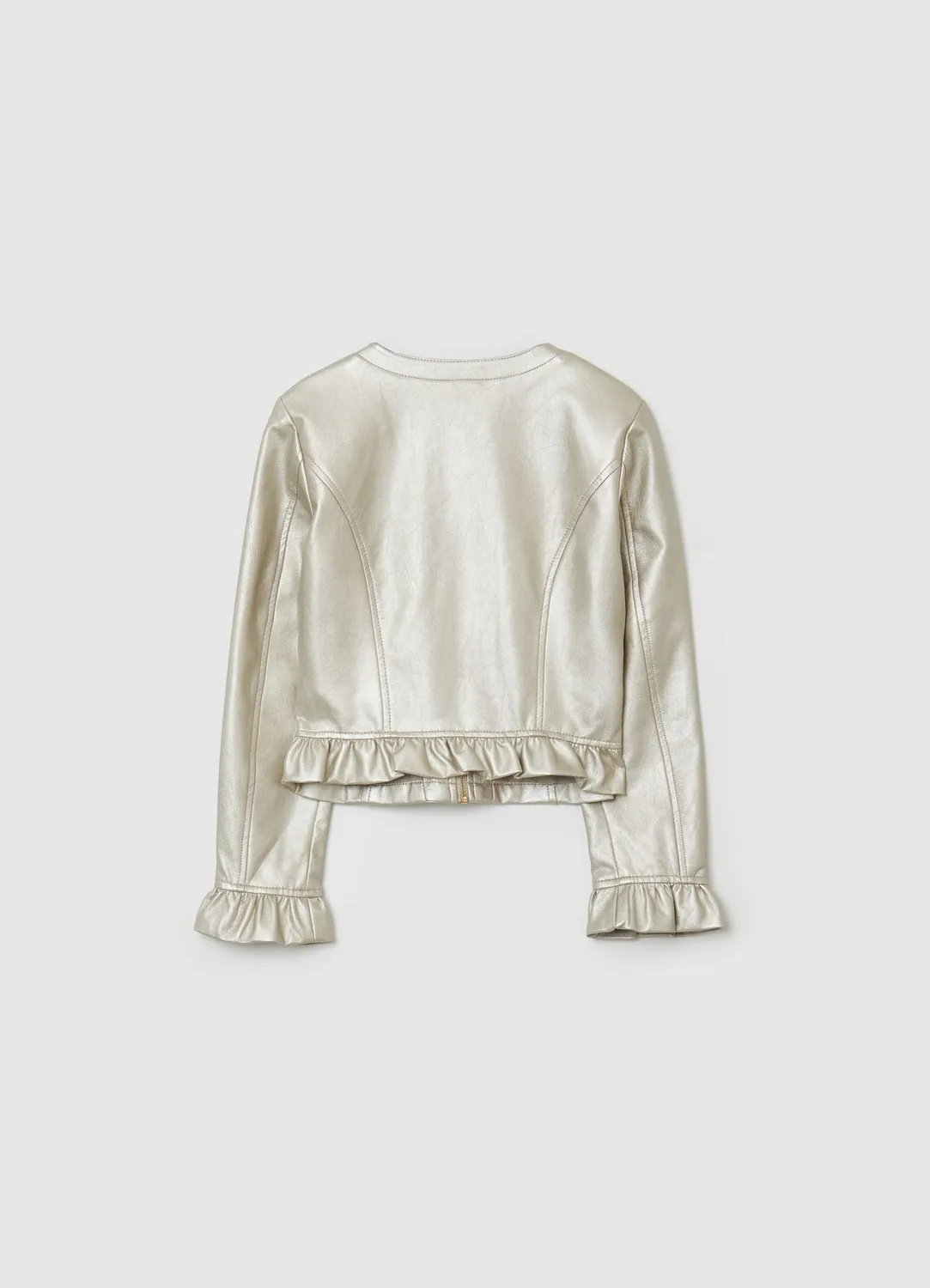 Calliope Blouson biker simili cuir volants fille