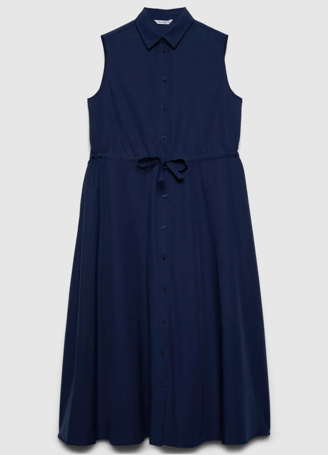 Calliope Chemisier Robe longue femme sans manches boutons