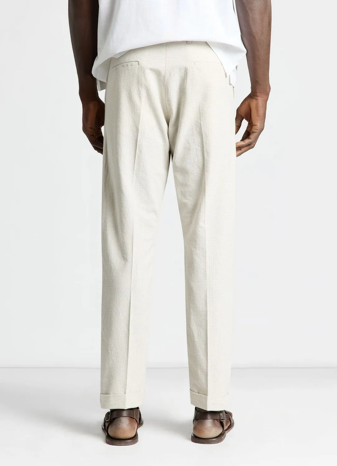 Calliope pantalon straight homme micro motif à pli