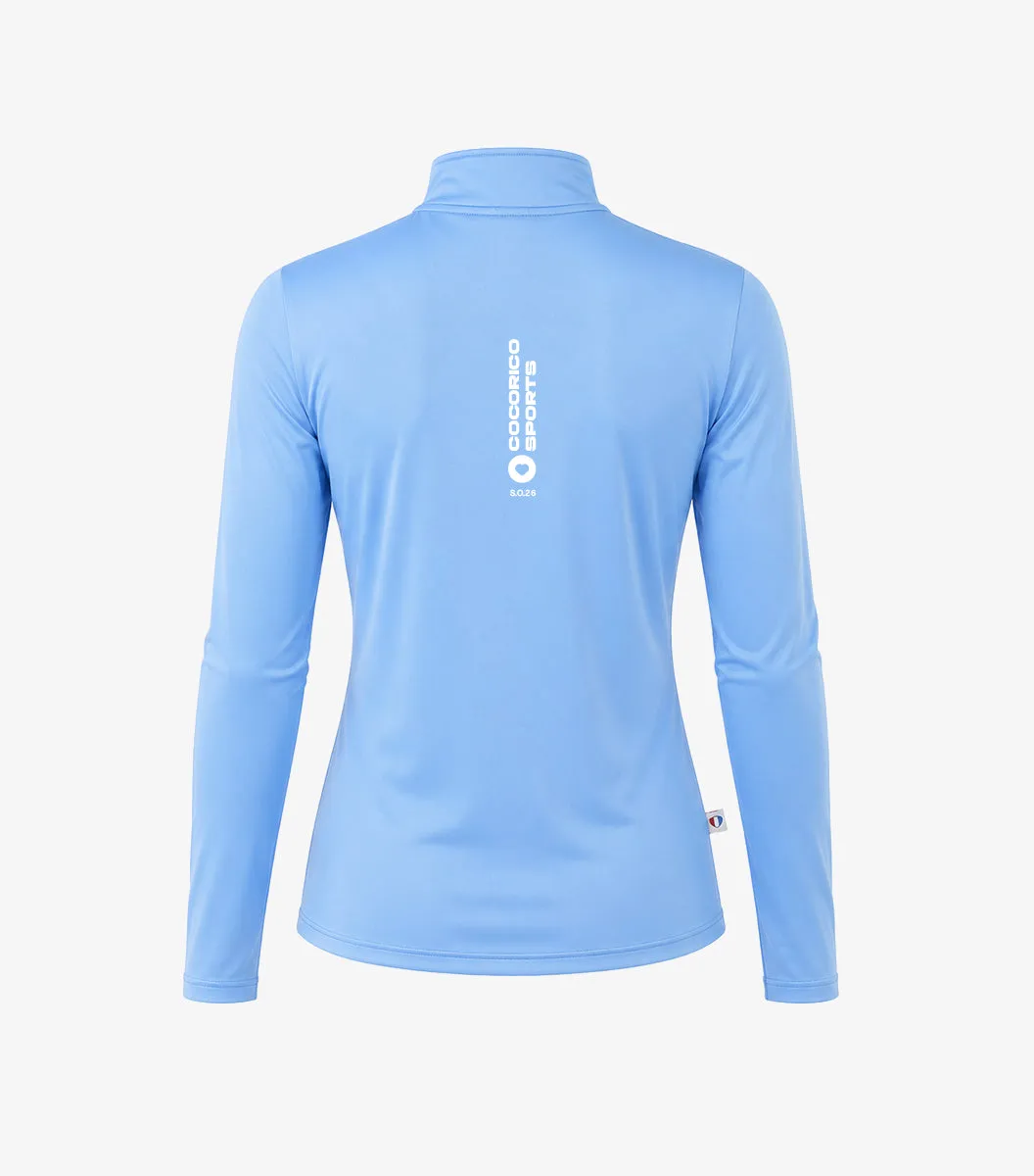 Cocorico Focus veste sport femme ciel zippée
