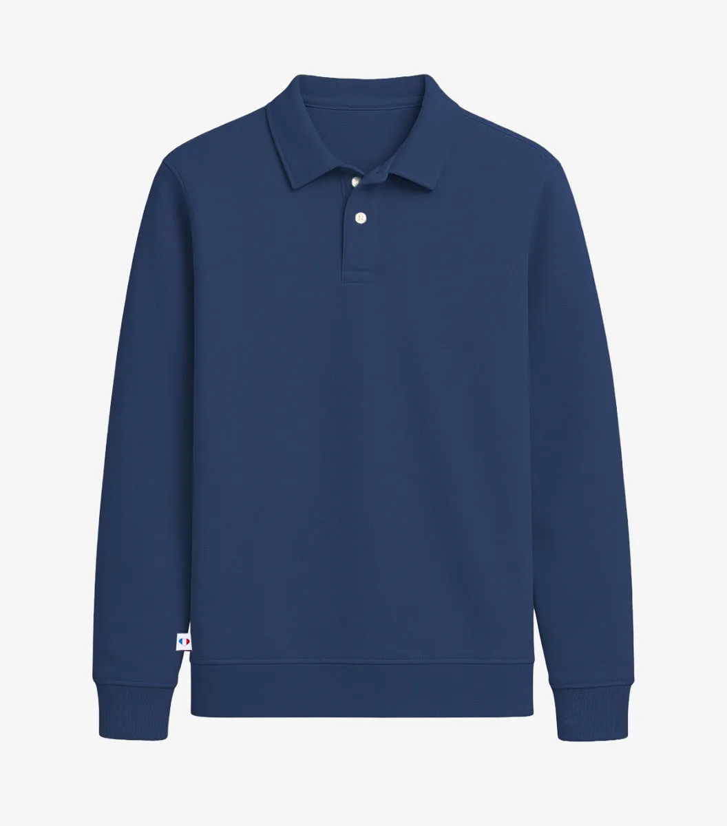 Cocorico Intemporel sweat polo homme marine coton