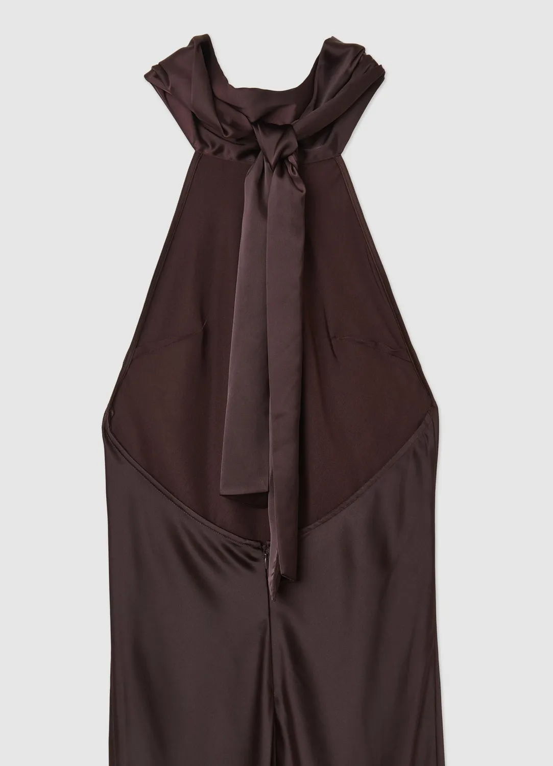Calliope Atelier robe longue halterneck satin femme unie