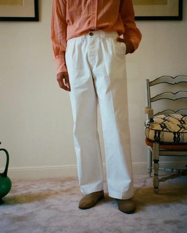Erevan Walter Canvas pantalon blanc coton