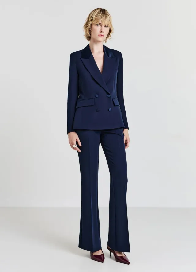 Calliope veste double boutonnage satin femme