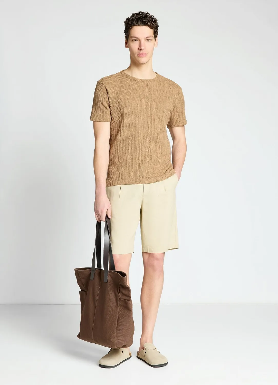Calliope t-shirt maille ajourée homme col rond