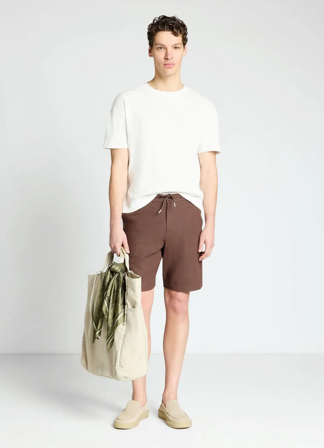 Calliope bermuda homme lin uni cordon taille 48