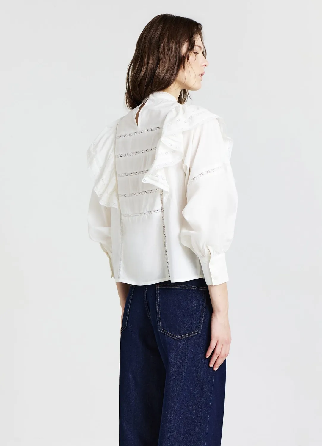 Calliope blouse volants passementerie coton