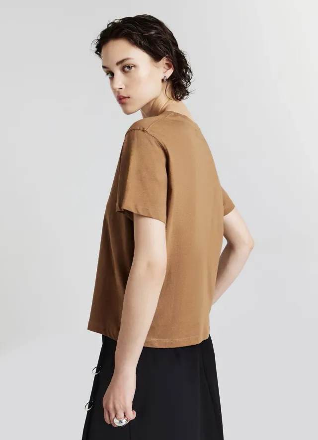Calliope t-shirt coton uni femme col rond