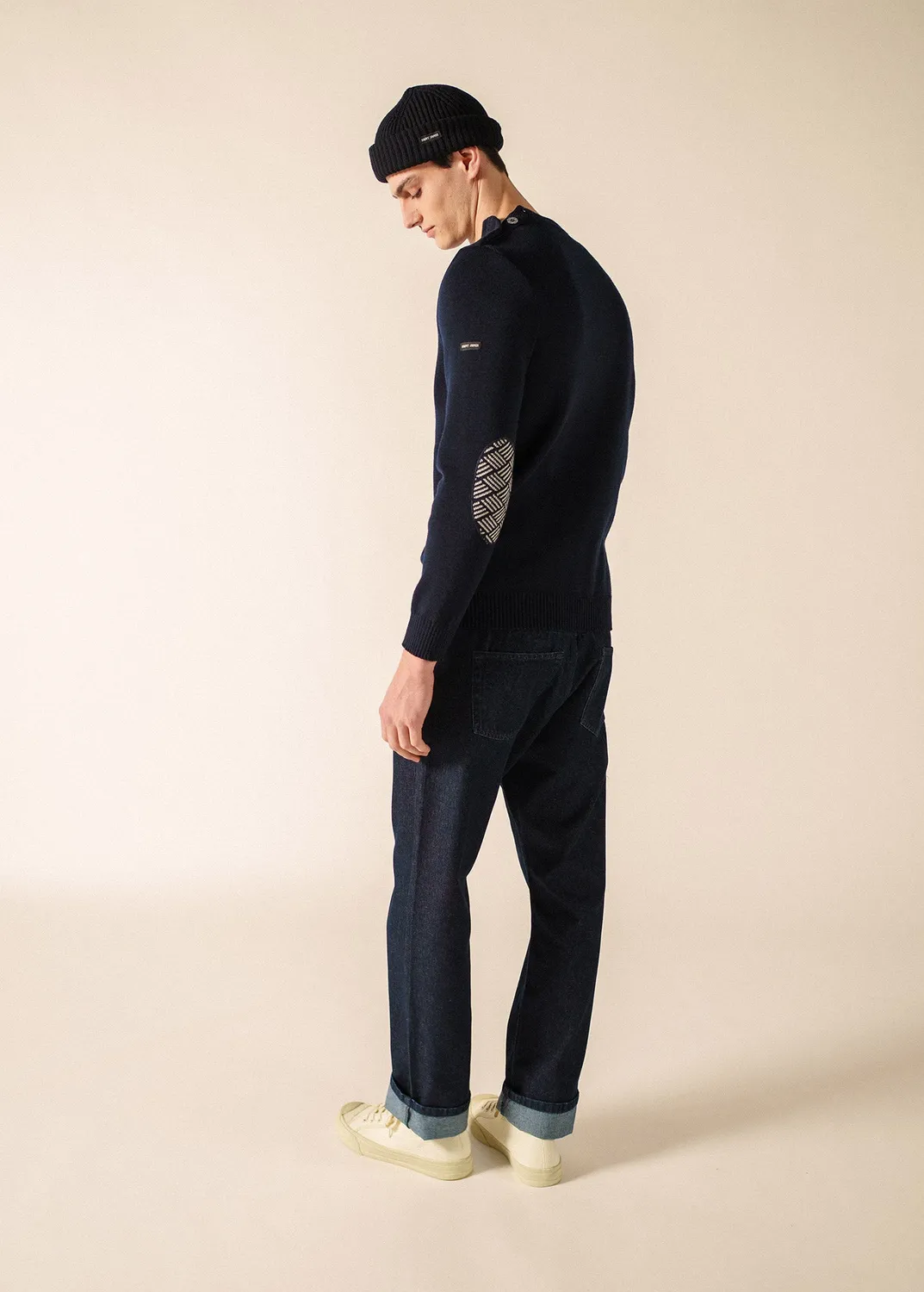 Saint James Cancale Equipage pull marin marine/ecru laine