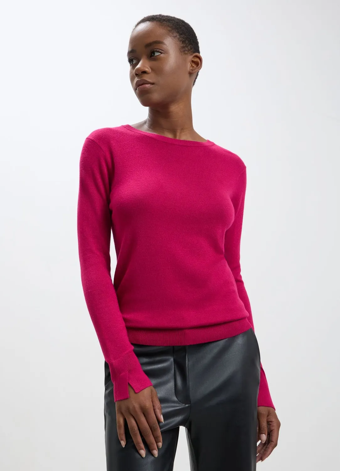 Calliope girocollo pull femme col rond côtelé