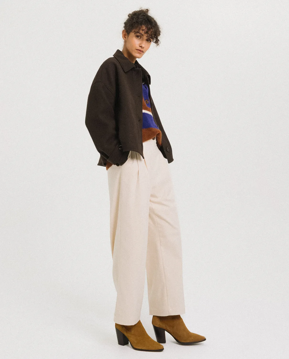 TINSELS PEPA ECRU pantalon flanelle grattée 7/8