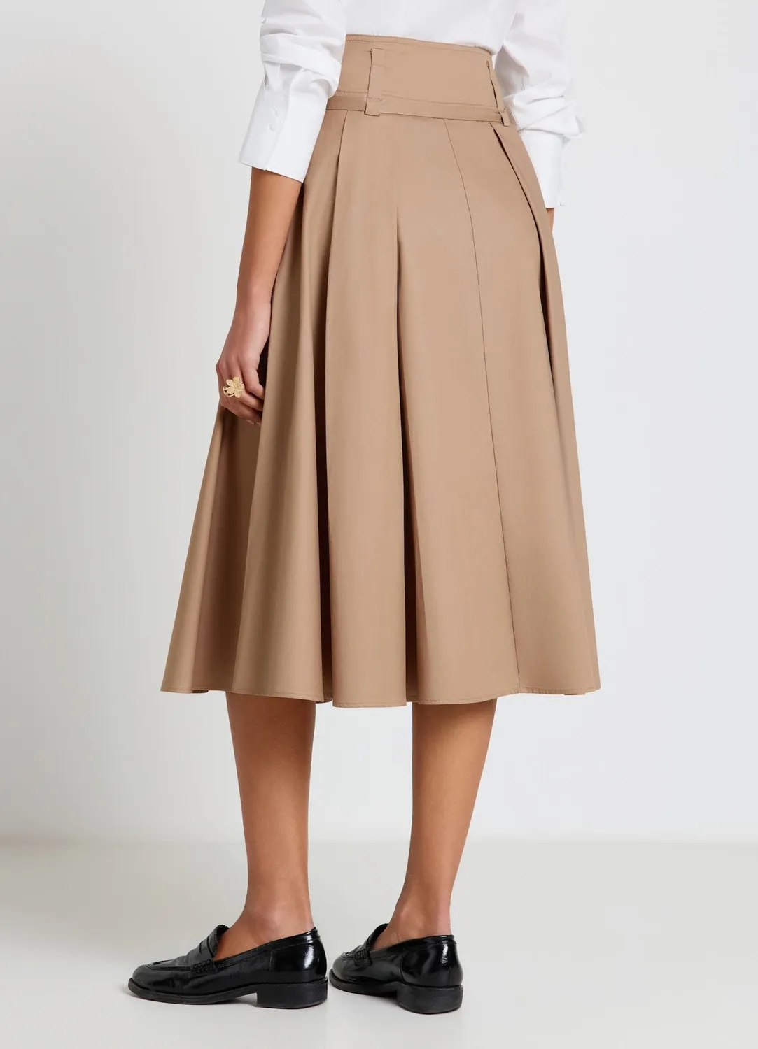 Calliope jupe midi évasée popeline femme unie