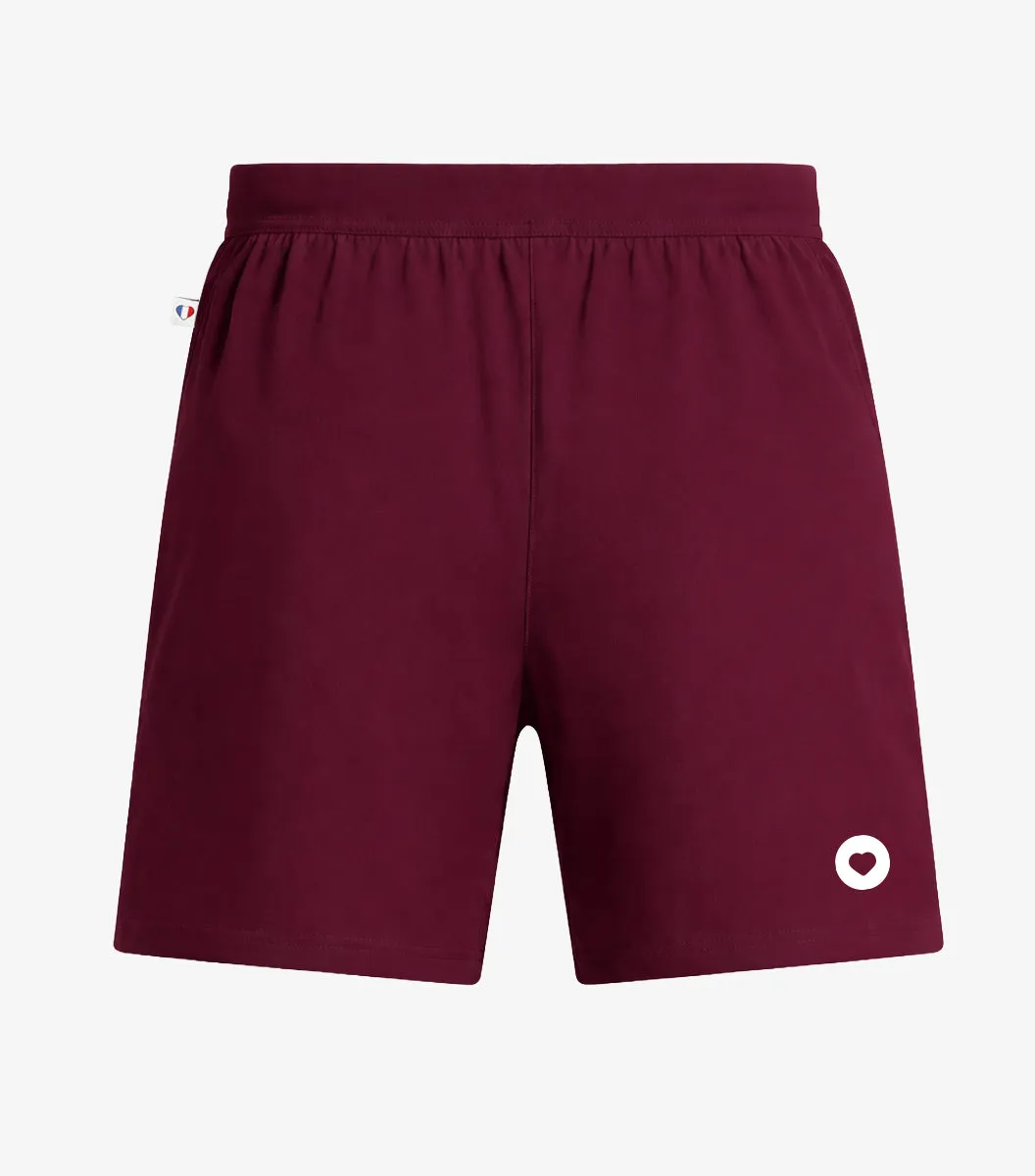 Cocorico Boost short sport homme bordeaux respirant