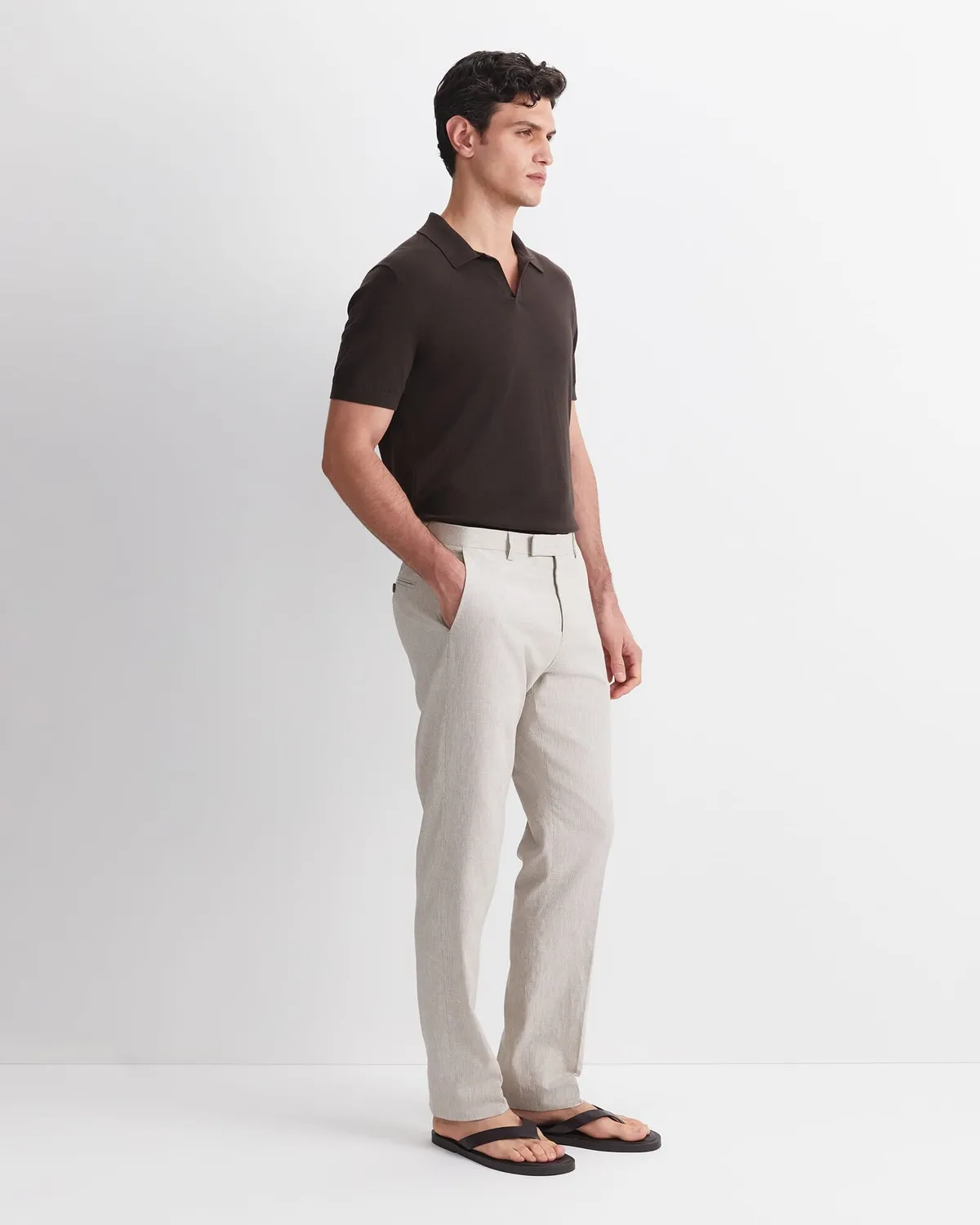 Sportscraft Jeffrey pantalon costume lin coton fuselé