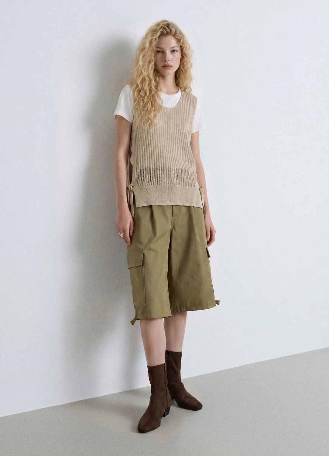 Calliope t-shirt femme bi-matière résille lacets