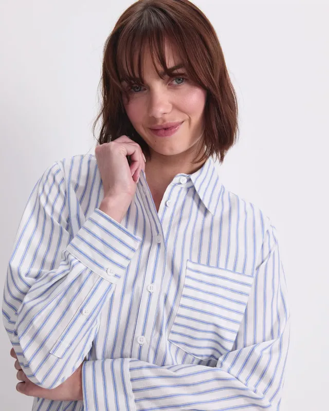 SPORTSCRAFT Logo Stripe chemise coton poche femme