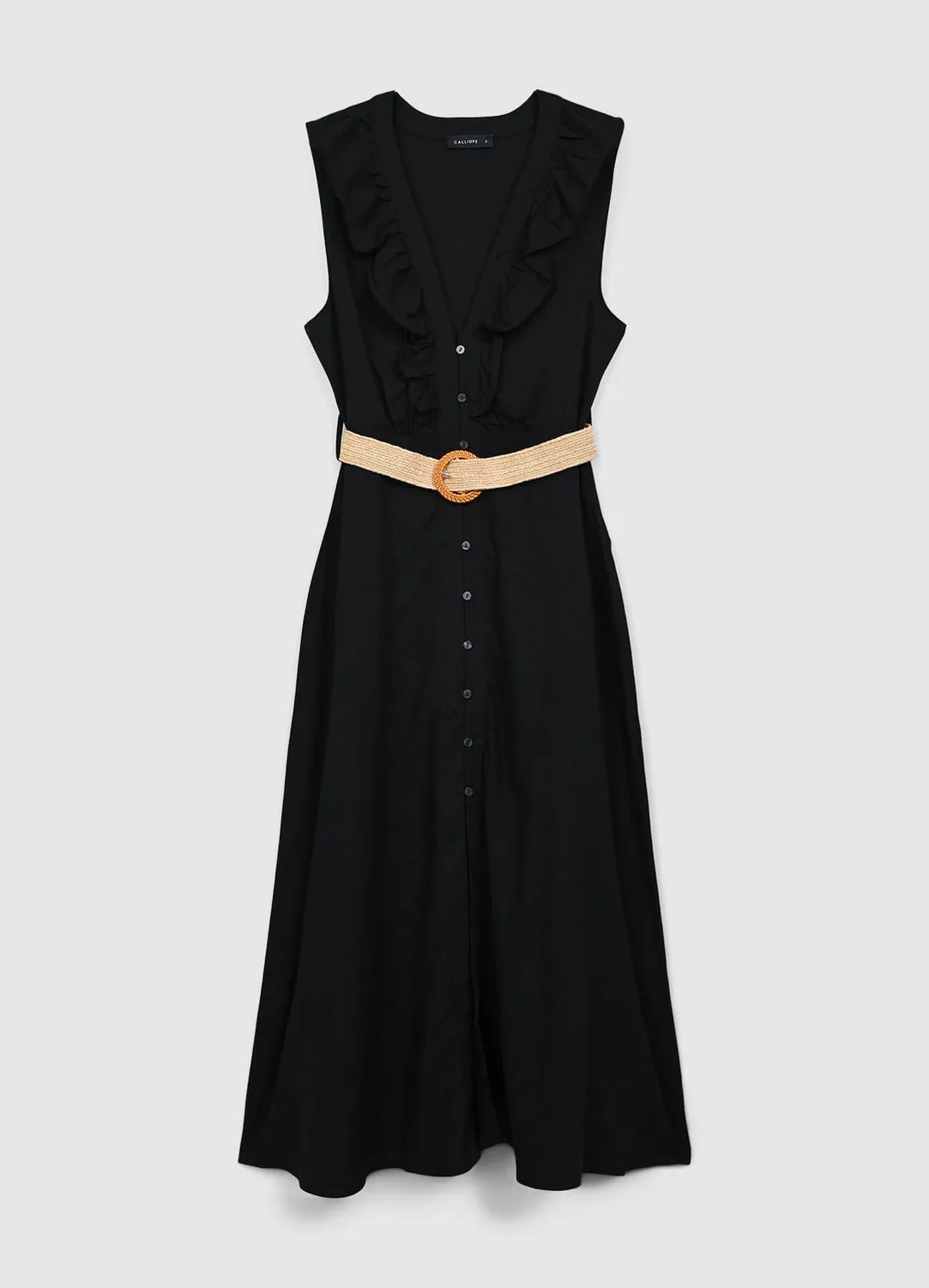 Calliope Robe chemisier volants ceinture robe femme