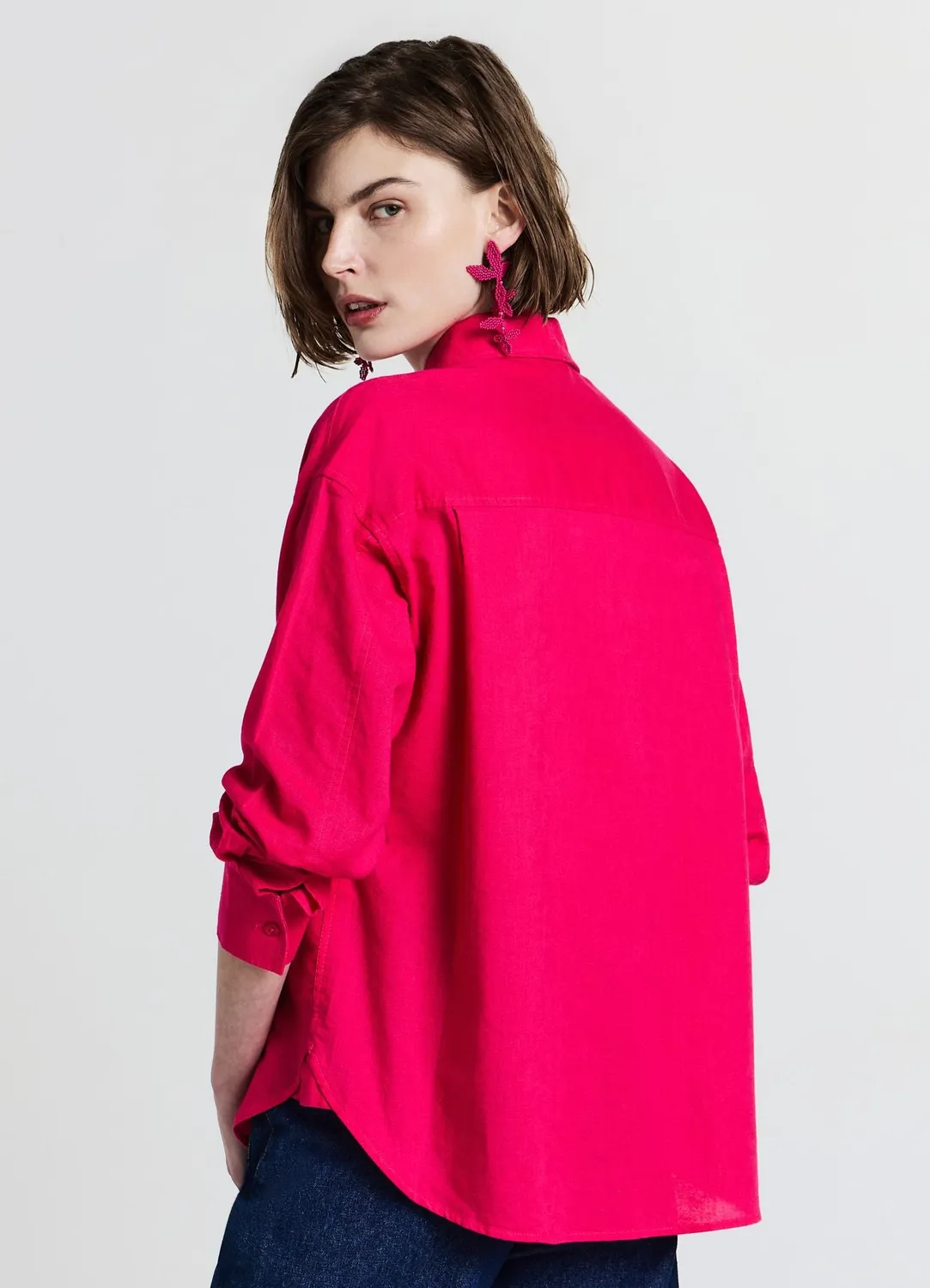 Calliope chemise mélange lin manches longues femme