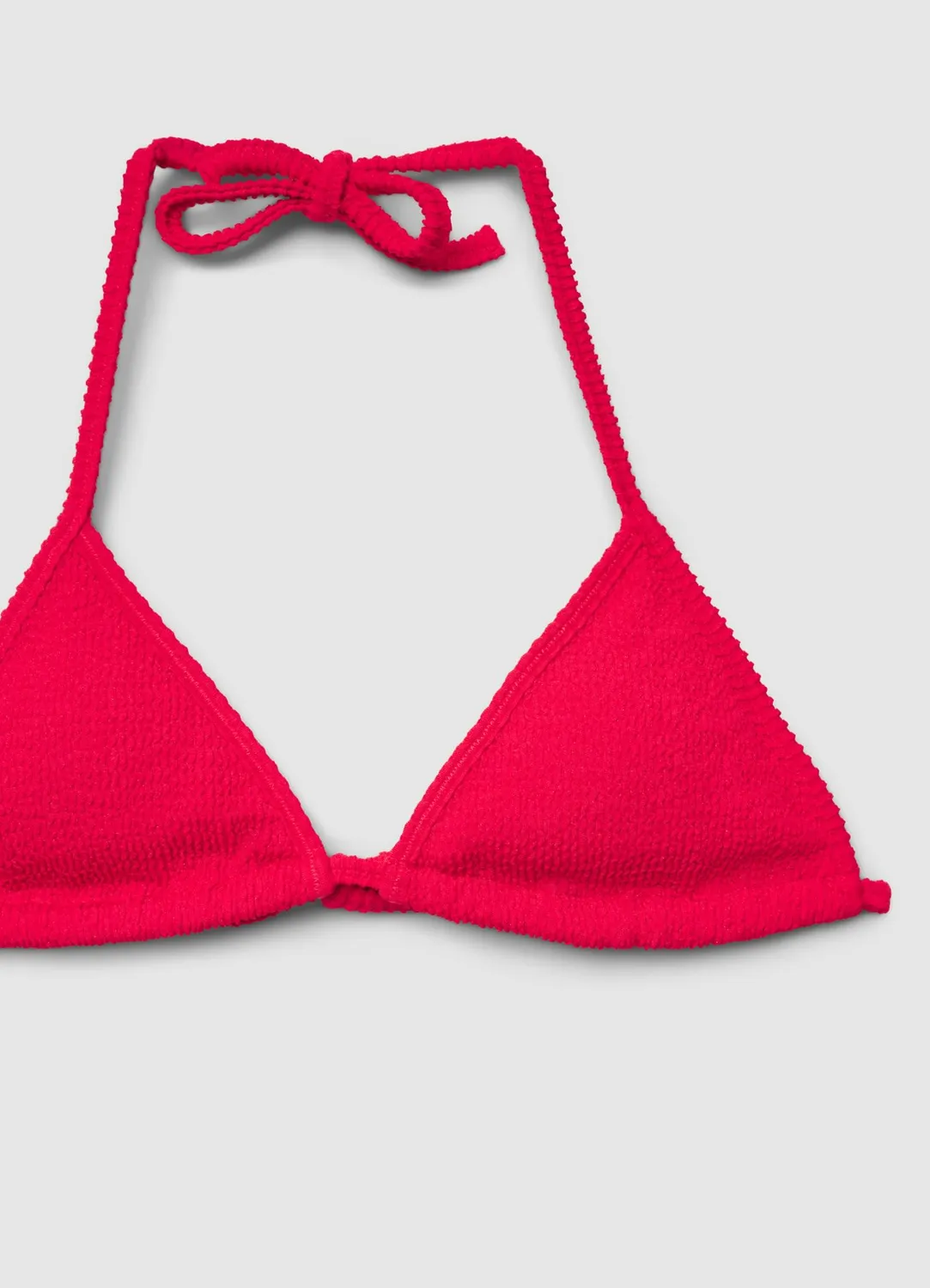 Calliope haut bikini triangle gaufré lacets