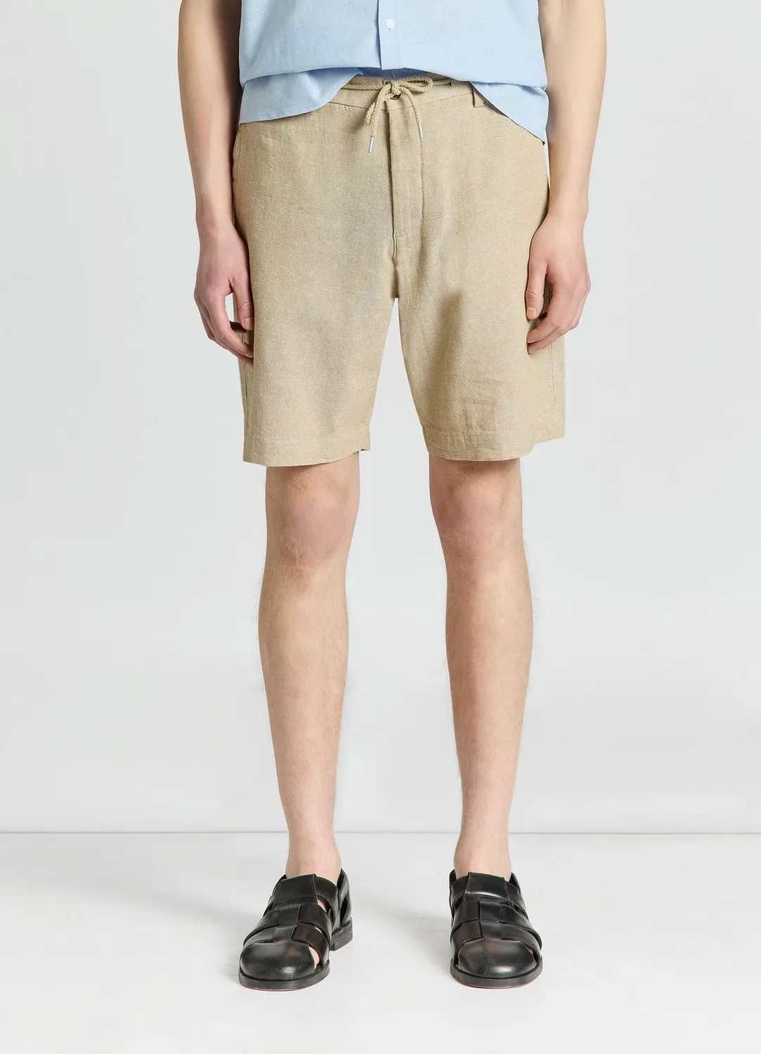Calliope bermuda homme mélange lin regular uni