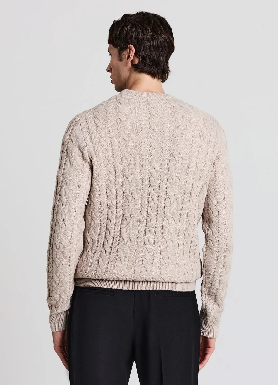 Calliope Trecce Pull col rond torsades homme L
