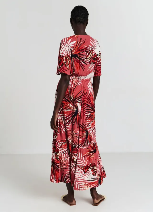 Calliope robe longue kimono imprimée femme volant