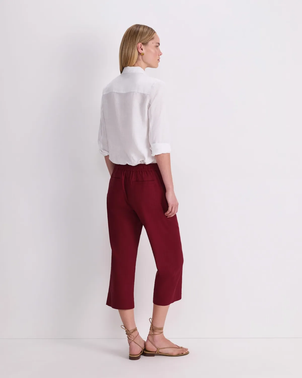 Sportscraft Rosa pantalon lin cropped femme