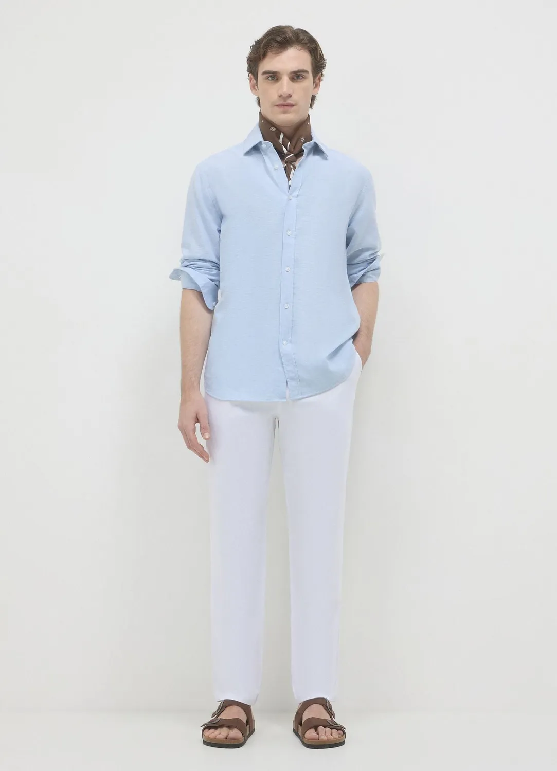 Calliope pantalon chino homme lin coupe droite