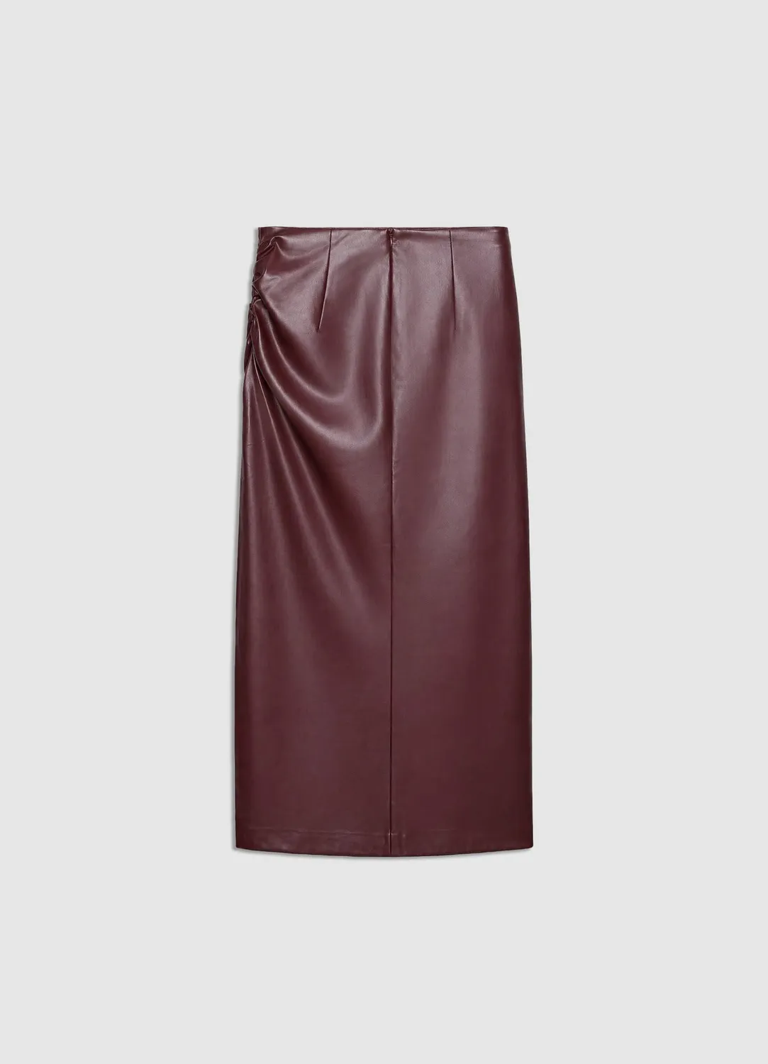 Calliope Longuette jupe femme effet cuir fendue