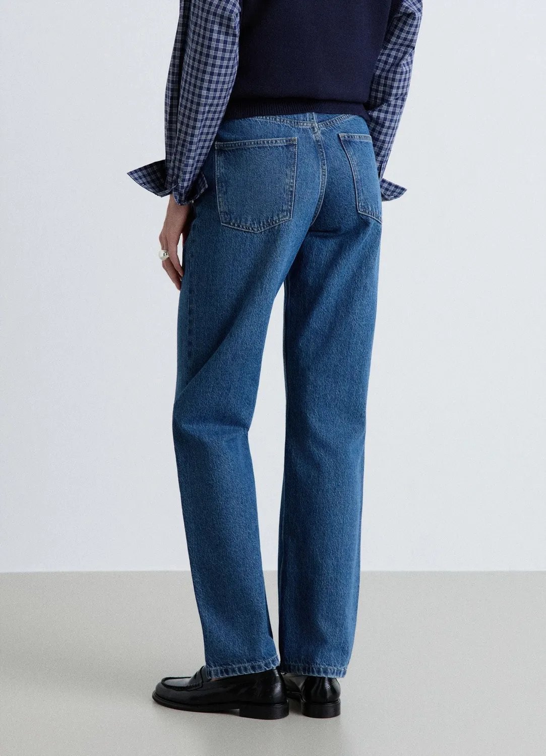 Calliope jean straight taille haute jean femme uni