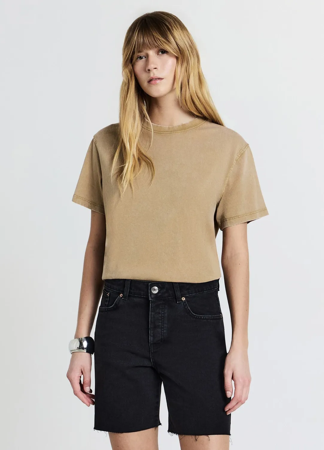 Calliope t-shirt délavé coton femme manches courtes