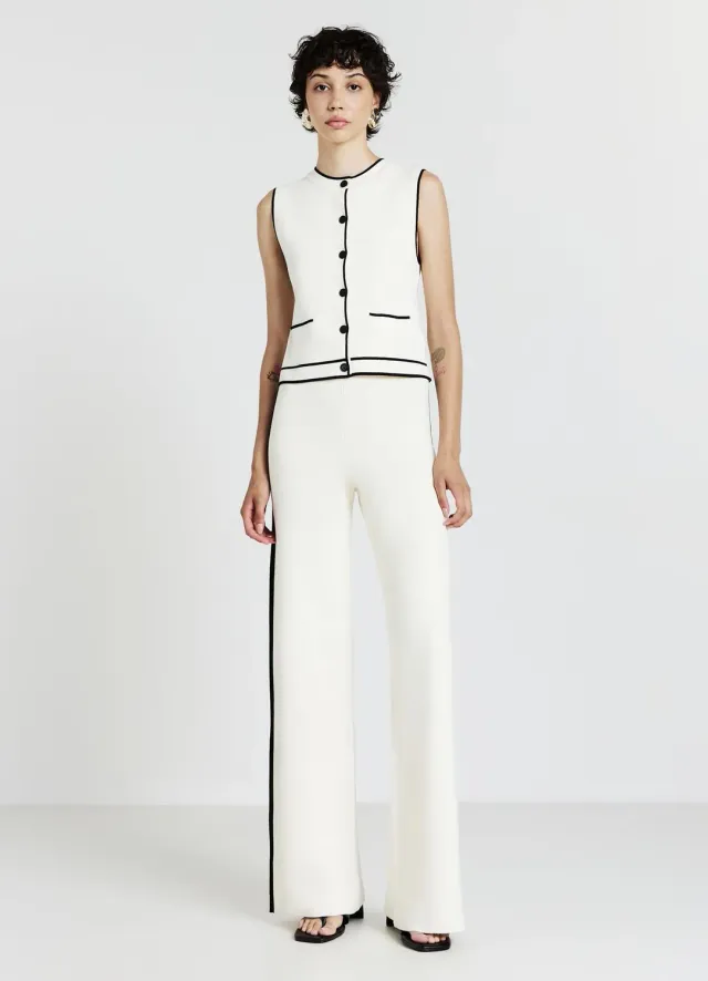 Calliope gilet femme maille boutons profils contraste
