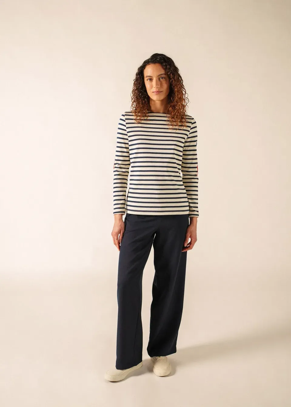 Saint James Vaujany marinière écru/marine jersey coton lourd