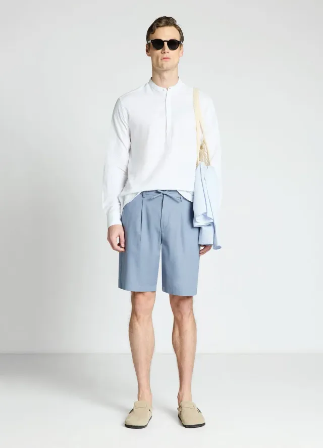 Calliope short jogger lin homme uni taille élastique
