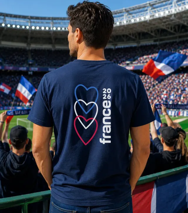 Cocorico Vibrations t-shirt homme Marine France 2026