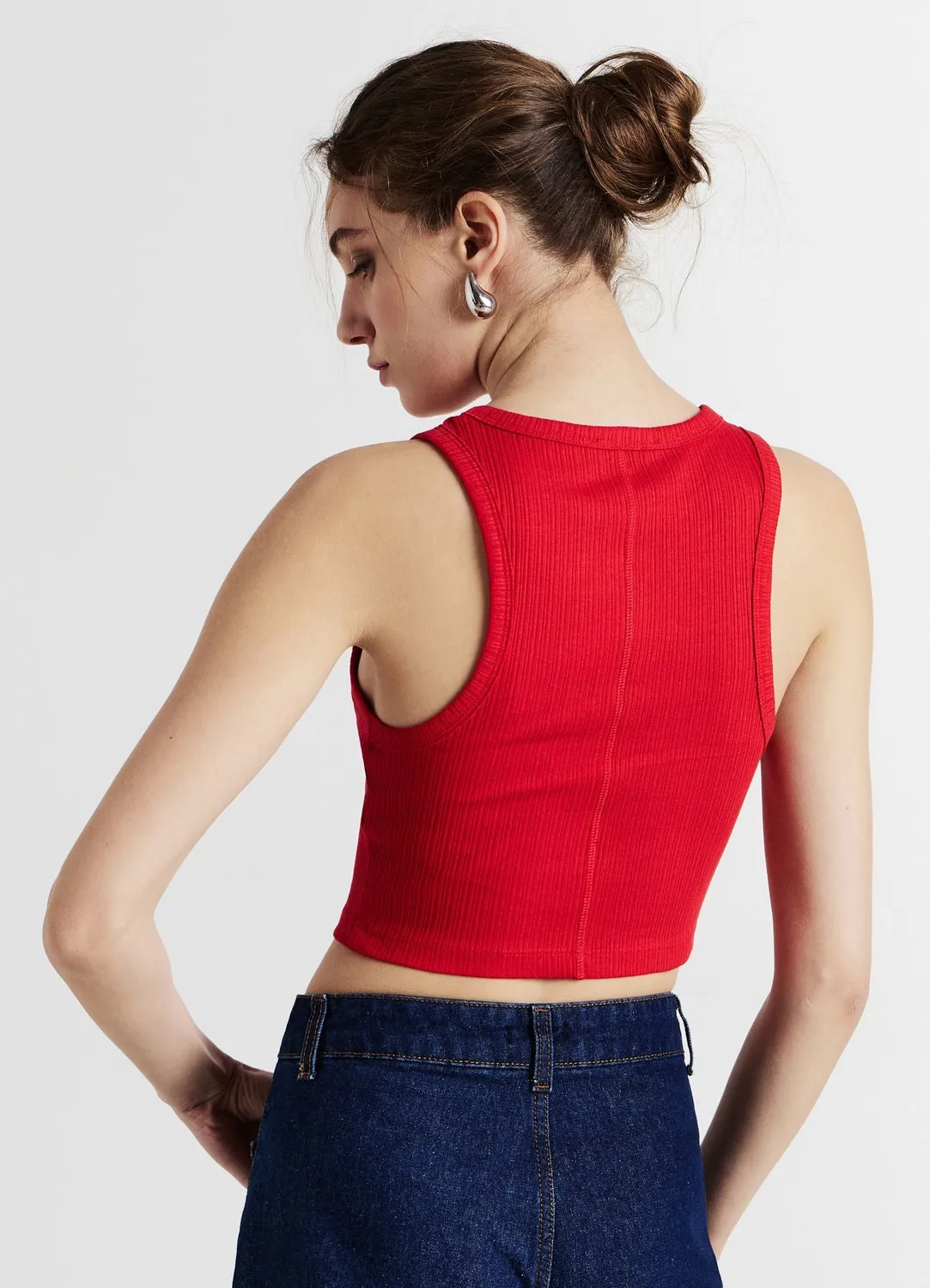 Calliope top dos nageur côtelé crop femme