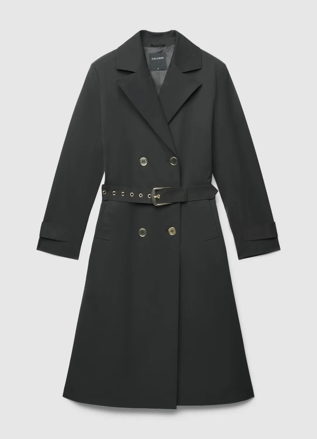 Calliope trench long femme double boutonnage ceinture S